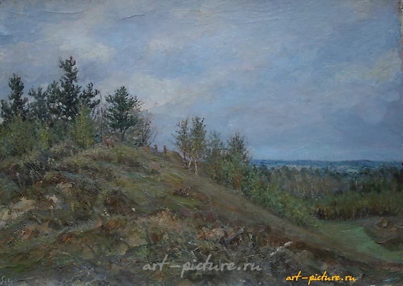 Autumn landscape. Cardboard, oil. 52 x 73 cm.