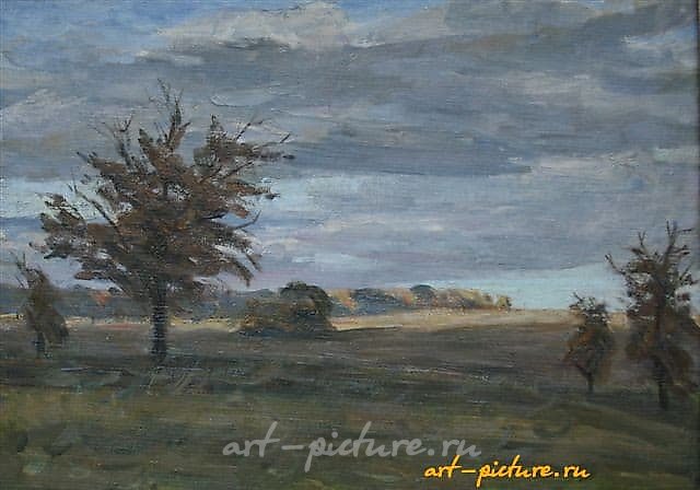 Дубы. Картон, масло. 35 х 50 см