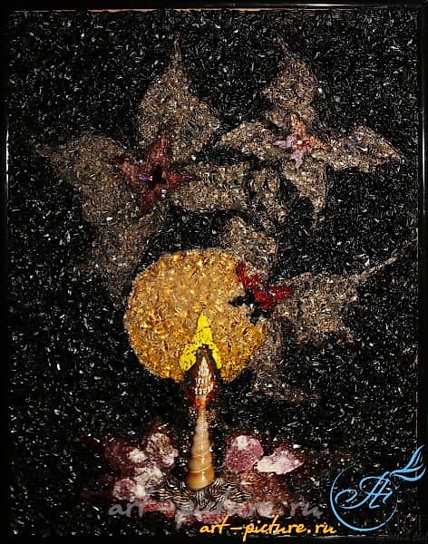 "Dancing Shadows Mosaic on Glass"