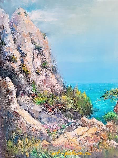 Вода.Небо.Горы. масло,холст