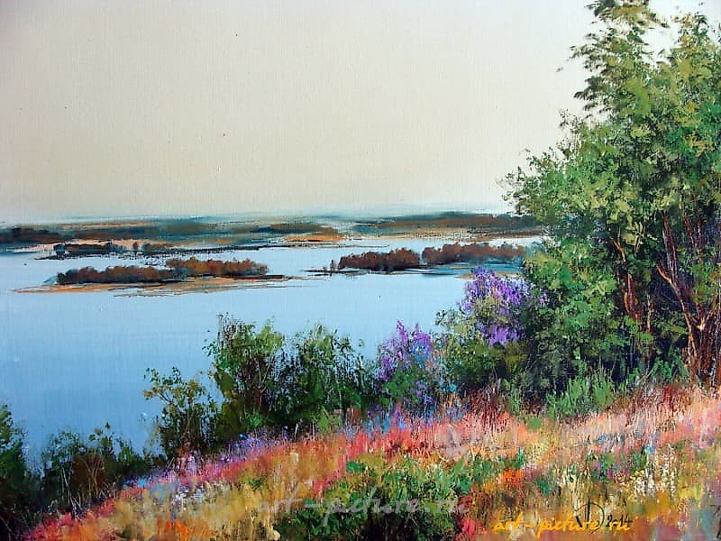 Весенняя Волга масло,холст