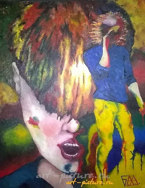 Headless triptych. Oil painting, canvas.