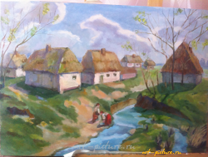 Утро масло,холст на картоне 