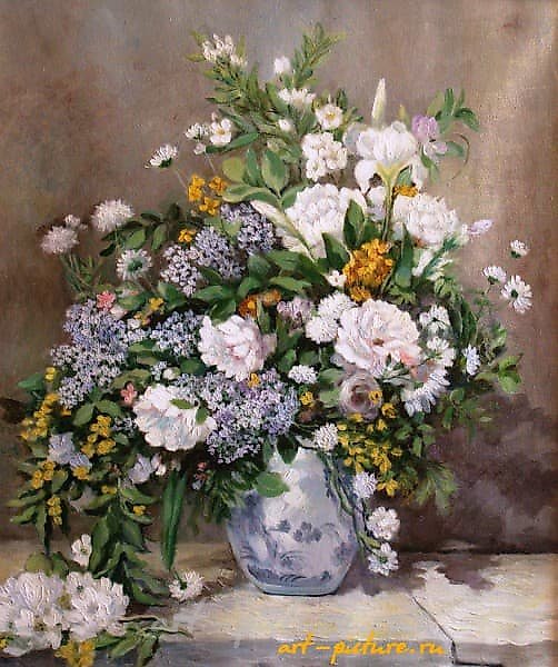 Copy of Renoir Spring Bouquet oil on canvas.