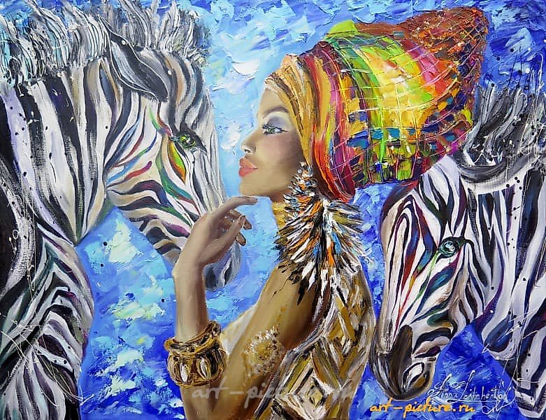 The translation of the text "Магия прикосновения масло, холст" into English is "The Magic of Touch, oil on canvas."