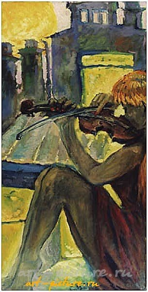 "Violin player Kholst, oil"