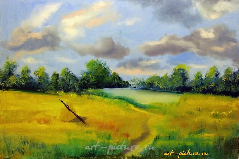 "Meadow canvas, oil"