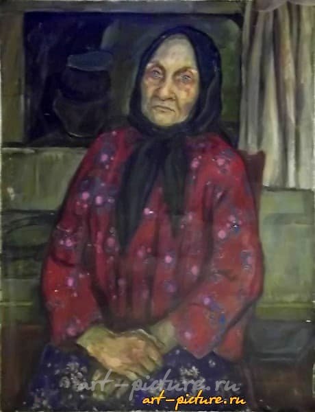 Бабушка масло, холст