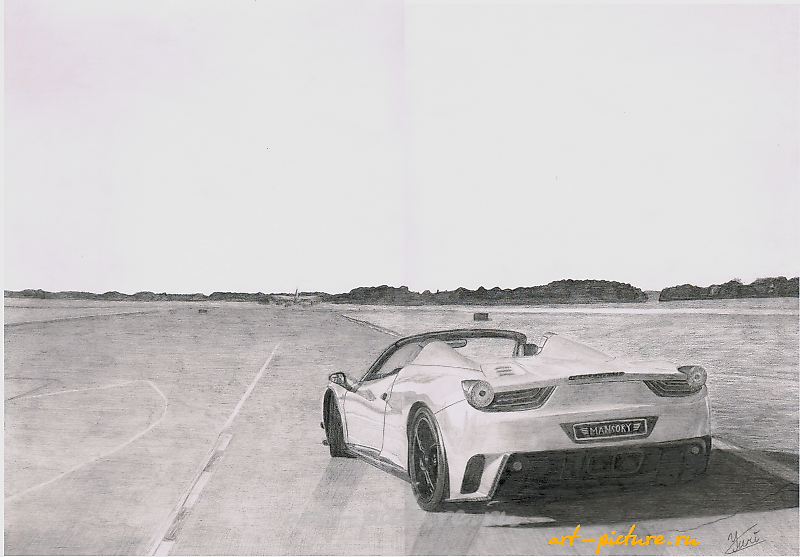 The translation of "Ferrari 458 Italia графика, бумага" into English is "Ferrari 458 Italia graphics, paper."