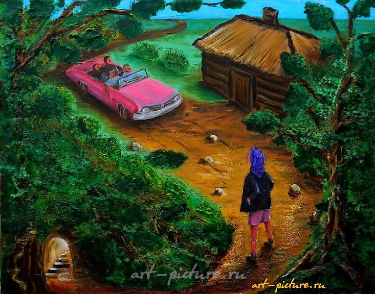 Waiting for acrylic, oil, canvas