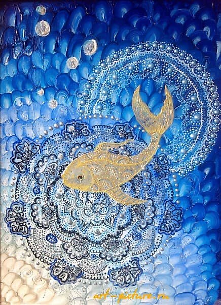 Goldfish Acrylic, canvas on cardboard