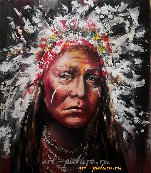 "Indian. Acrylic. (Paper for acrylic)"