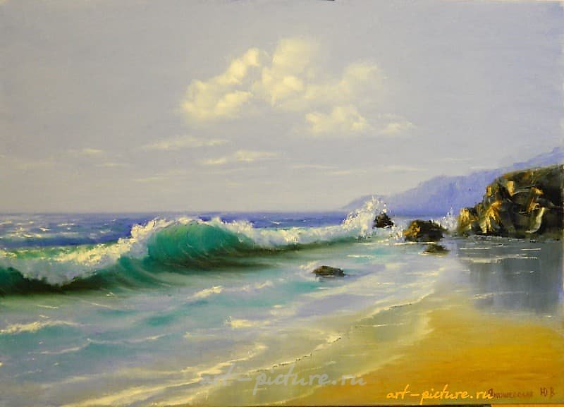 The text translates to "Just a sea of oil, canvas" in English.