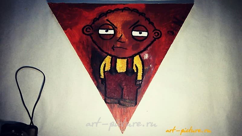 Portrait: Stewie Griffin Oil on canvas.