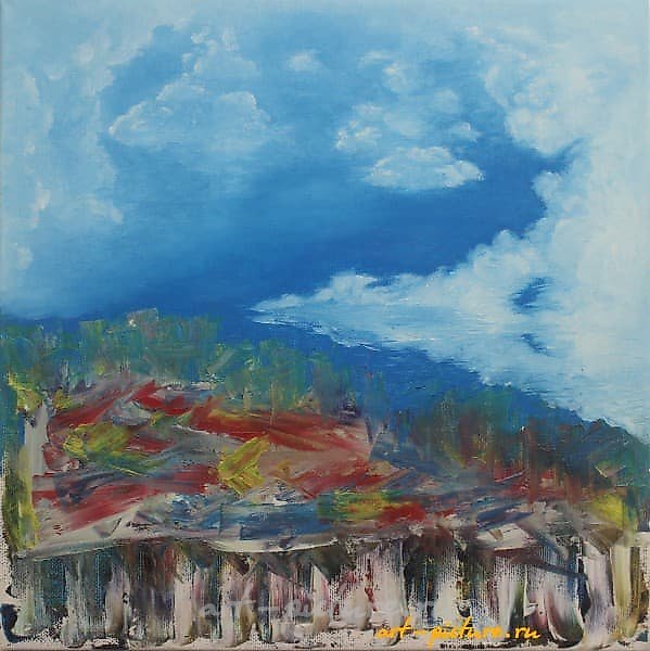 The translation of the text is: "Not in Paris Oil, canvas."
