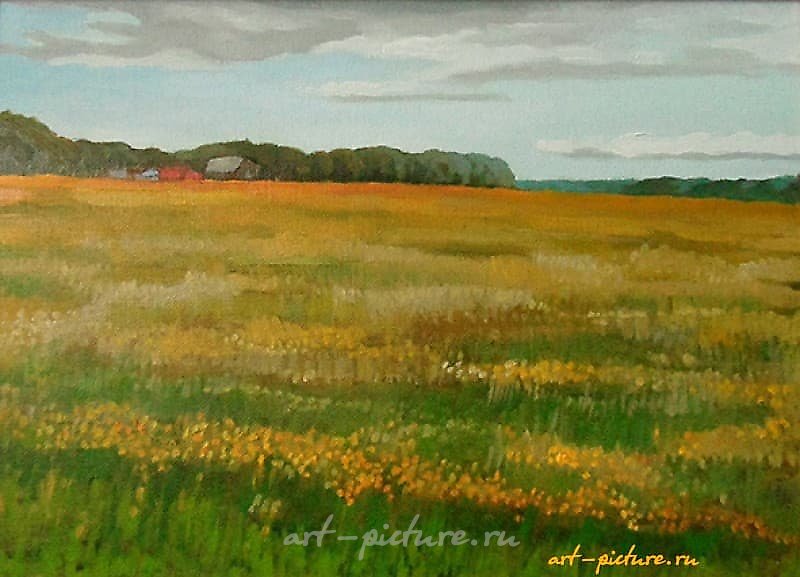 "After the rain, canvas on cardboard, oil"
