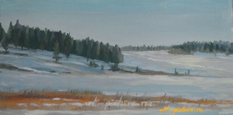 "Winter Canvas on cardboard, oil"