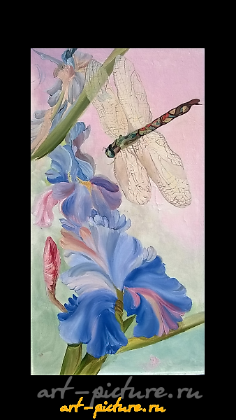 "Dragonfly oil, canvas"