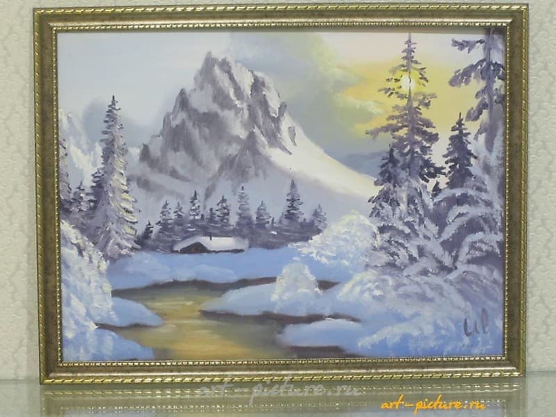 Домик в  горах холст, масло 
