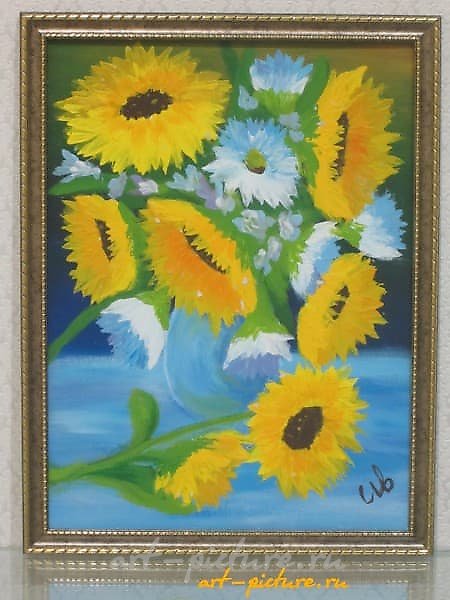 Подсолнухи холст, акрил 