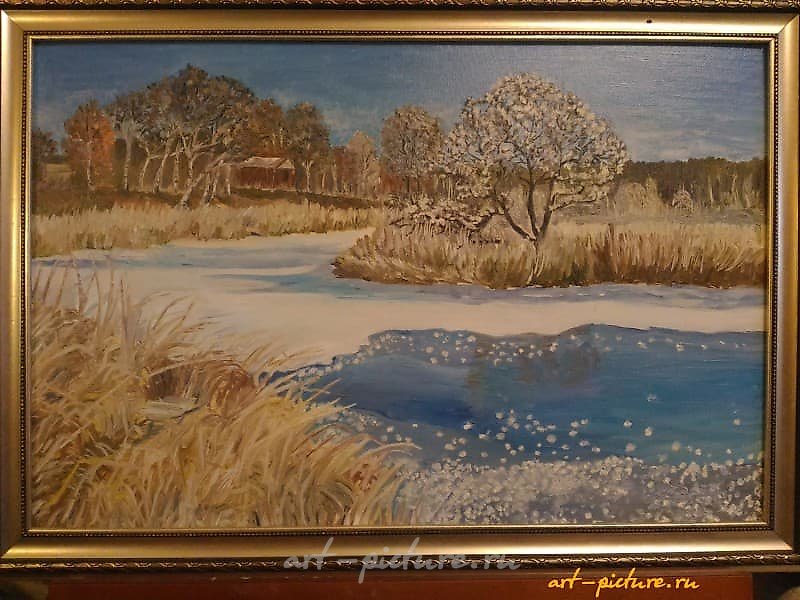 "February-March, oil on cardboard"
