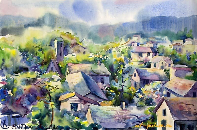 "SANTIAGO DE CHILE WATERCOLOUR, PAPER"