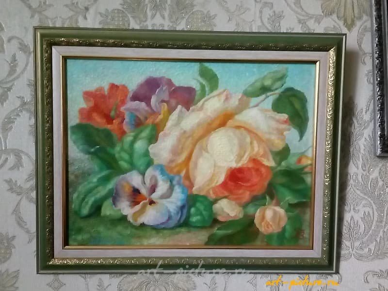 "Summer bouquet canvas, oil"