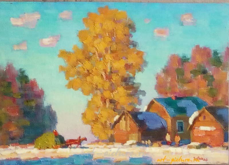 The Edge of the Village of Kholst, oil painting.