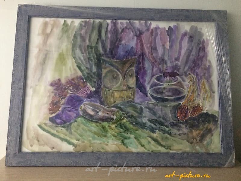 The translation of "Натюрморт акварель" into English is "Still life watercolor."