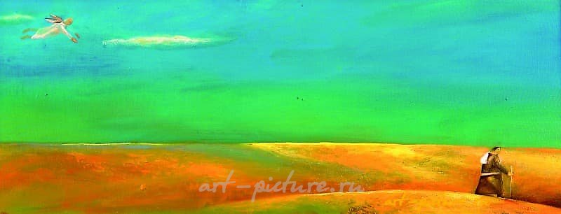 The translation of the text "Странник Холст .масло" into English is "Wanderer Canvas .oil."