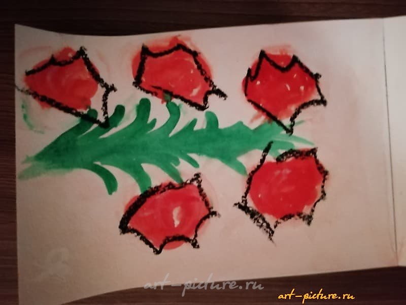 The translation of "Цветы" Акварель into English is "Flowers" Watercolor.