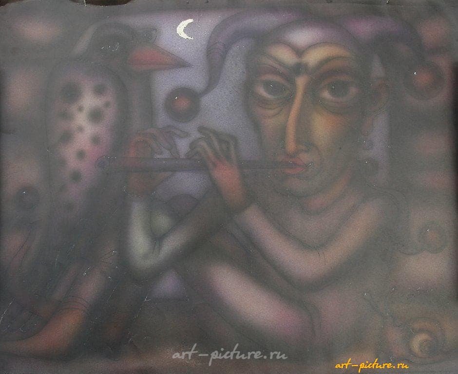 ORIGINAL JESTER PARROT ACRYLIC ABSTRACT SURREALIST PAINTING
