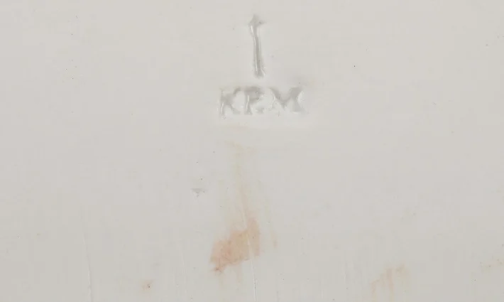 Impressed KPM mark on an antique porcelain plaque