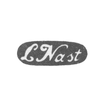Claymo Master Nast L. Minsk - initials of "L Nast" - 1856-1877.
