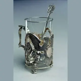 Серебряный подстаканник Орел Мастерская-студия «Межов»