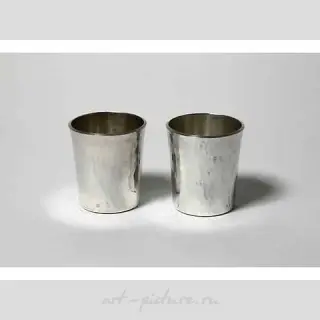 Пара массивных серебряных стопок, 5 х 4,5 см, Швеция, г. Стокгольм, Borgila