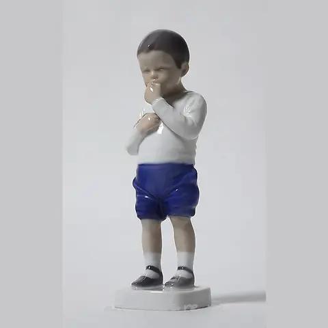Peter. A boy with fruits in his hands. Denmark, Copenhagen, Bing & Grondahl.