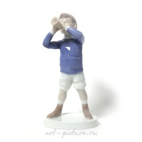 Porcelain figure (figurine) of a Boy with a flute Bing & Grondahl