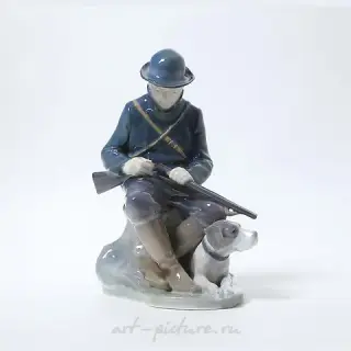 猎人和狗。丹麦，哥本哈根，皇家哥本哈根