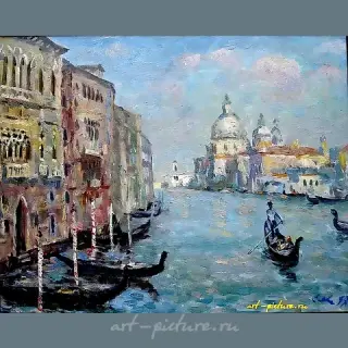 威尼斯。大运河。画布，油画。45 x 55 厘米