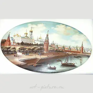 Фарфоровый пласт "Москва на реке" Weimar Германия