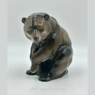 Фарфоровая фигура (статуэтка) "Медведь". Ручная подглазурная роспись. Германия, Rosenthal, 1923 г.