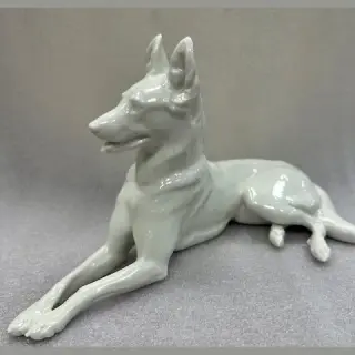 The porcelain figure (statuette) "German Shepherd," Nymphenburg