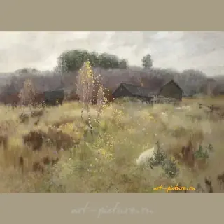 Autumn. Cardboard, pastel, gouache.
