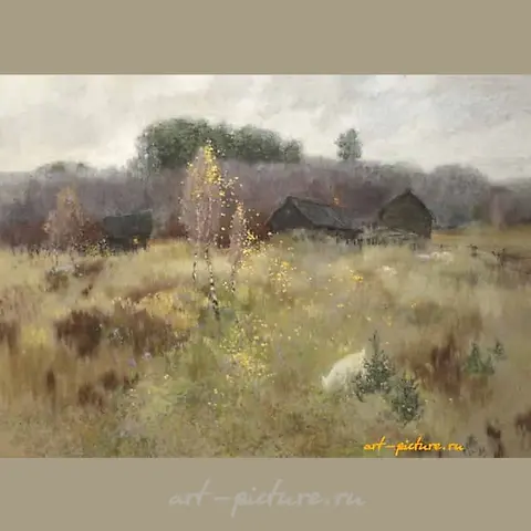 Autumn. Cardboard, pastel, gouache.