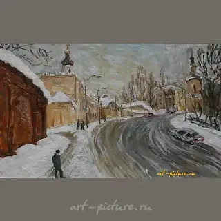 В верх по Большой Советской. Из серии старый город Смоленск. Холст, масло. 42 х 68 см.