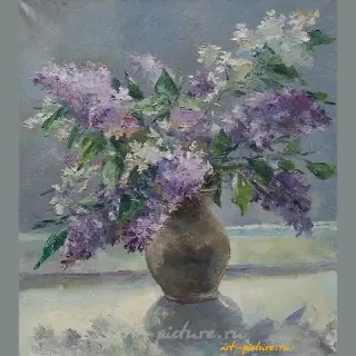 丁香。画布，油画。50 x 45 厘米