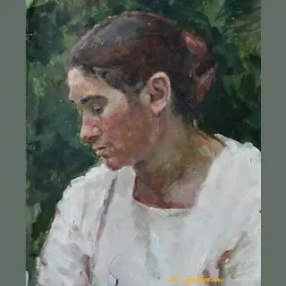 Study for the painting "Dairymaids." Cardboard, oil 41 x 35 cm.
