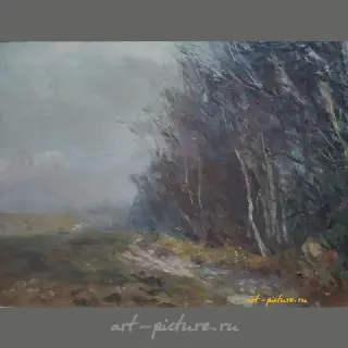 "Dusk. Canvas, oil. 50 x 60 cm"