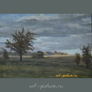 Oaks. Cardboard, oil. 35 x 50 cm